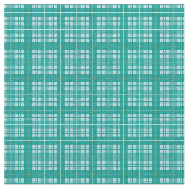 Tecido Teal / Aqua Bright Gingham Xadrez Tartan (Detalhe)
