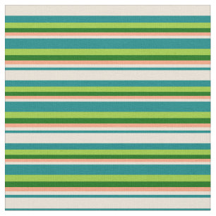 Tecido Teal, Bisque, Salmão Claro, Verde Escuro e Verde