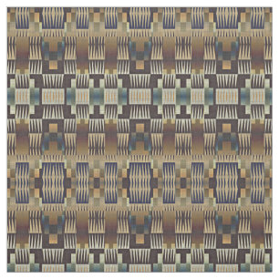 Tecido Teal Blue Tan Taupe Brown Native Tribal Art