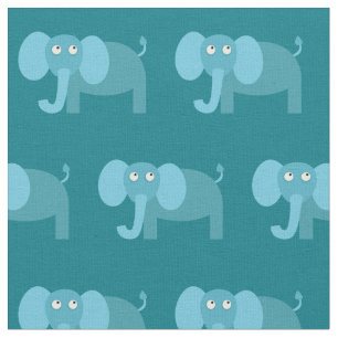 Tecido Teal de Nursera de Bebê de Elefante Bonito