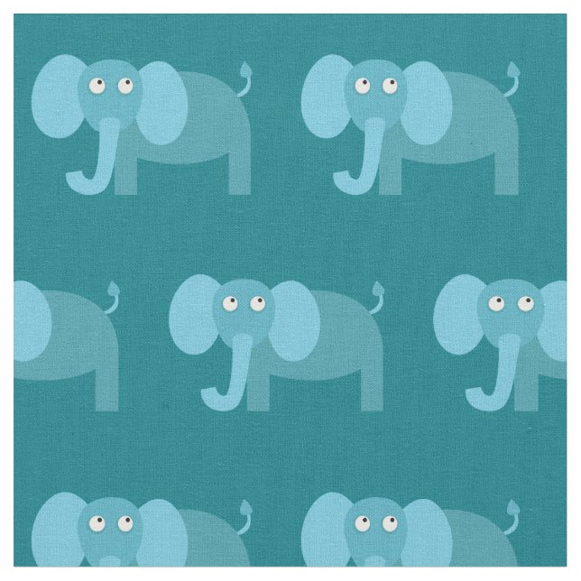 Tecido Teal de Nursera Infantil de Elefante Bonito (Detalhe)