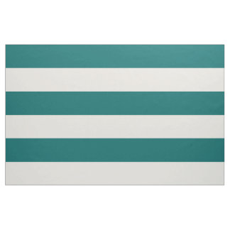 Tecido Teal Escuro e Faixa de Marfim Grande Escala