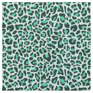 Tecido Teal Leopard Print Trendy Retro Fabric
