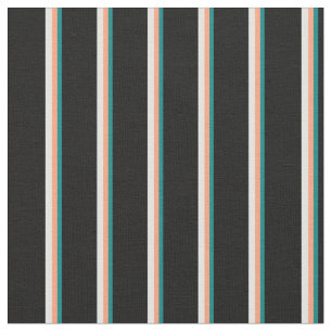 Tecido Teal, Salmão Claro, Ciano Claro e Preto