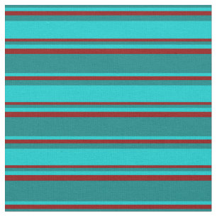 Tecido Teal, Turquesa Escura e Padrão Vermelho Escuro Col