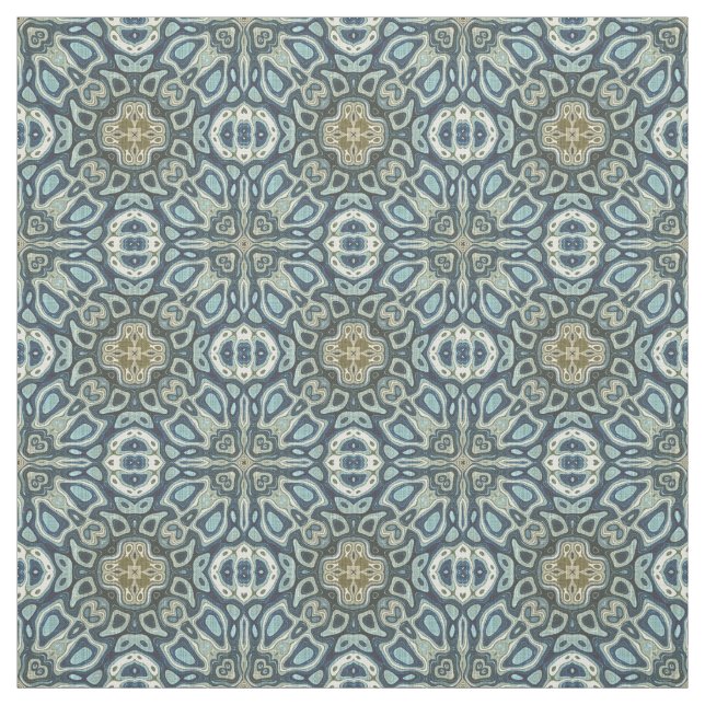 Tecido Teal Turquoise Seafoam Green Bali Batik Padrão (Modelo)