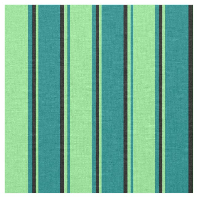Tecido Teal, Verde-claro e faixas pretas (Detalhe)