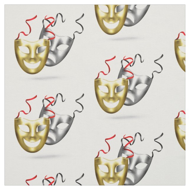 Tecido Teatro de comédia da tragédia de prata Dourada (Modelo)