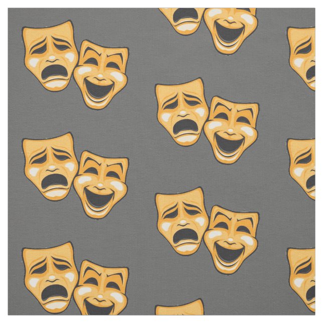 Tecido Teatro de Comédia Tragédia amarelo (Modelo)