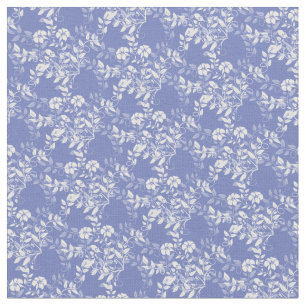 Tecido Tecido-Lavanda feita sob encomenda & floral branco