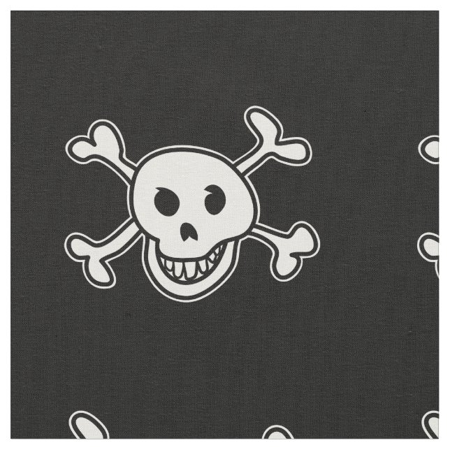 Tecido Tecido-padrão do crânio de bandeira pirata e ossos (Detalhe)