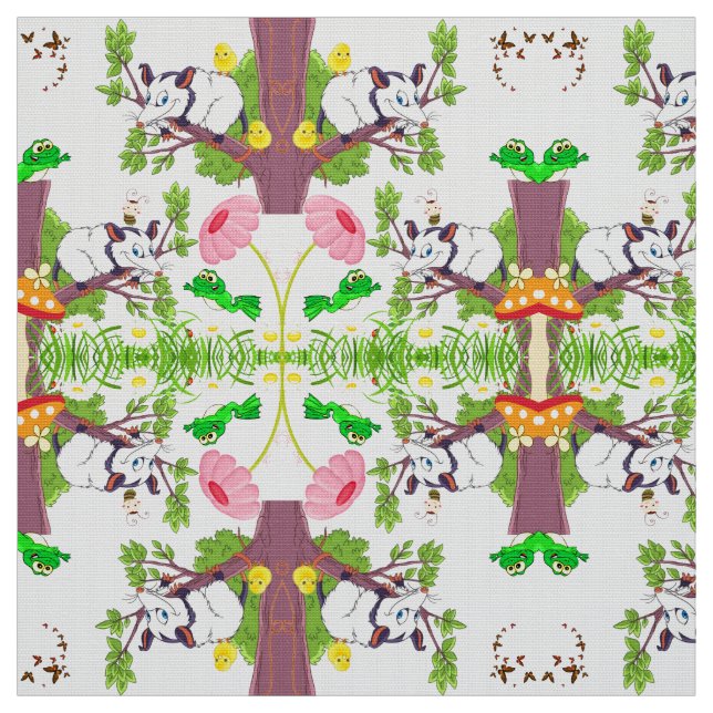 Tecido Tecido, Pintinhos Possum Sapo Floral (Modelo)