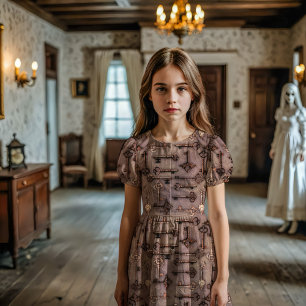 Tecido Teclas Vintage Assombradas Dusk