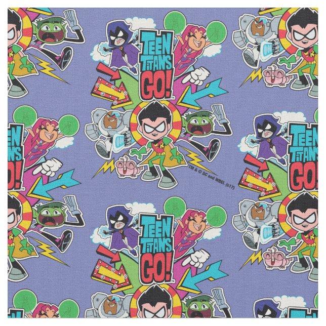 Tecido Teen Titans Go! | Gráfico de Seta de Equipe (Detalhe)