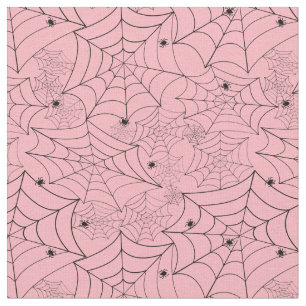 Tecido teia-de-aranha-do-halloween pastel rosa