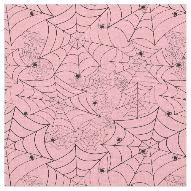 Tecido teia-de-aranha-do-halloween pastel rosa (Detalhe)