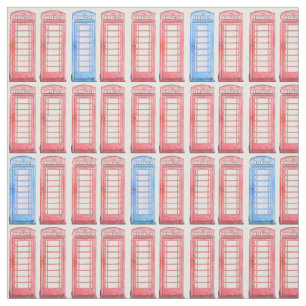 Tecido Telefones britânicos vermelhos