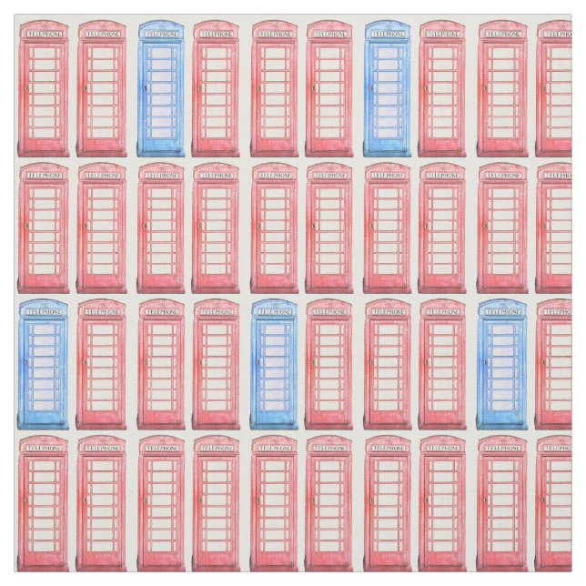 Tecido Telefones britânicos vermelhos (Modelo)