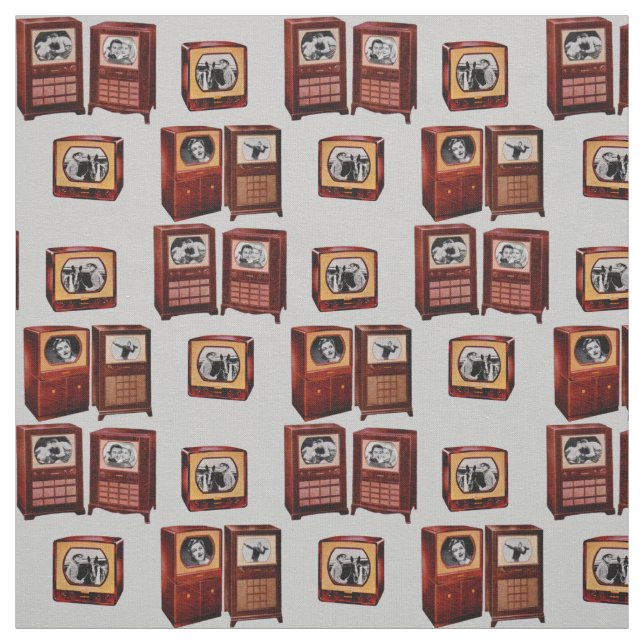Tecido televisão vintage mostra novelty impressão (Modelo)