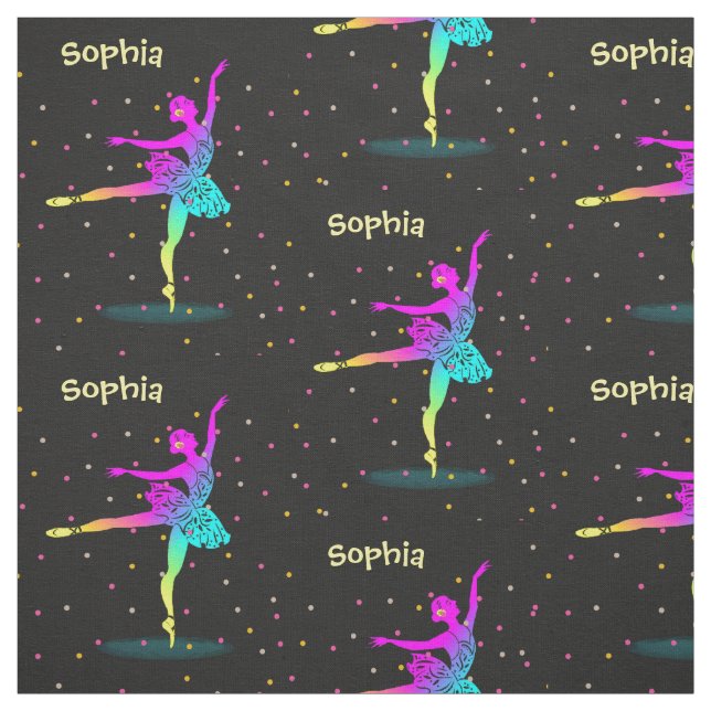 Tecido Tema de dança do Balé Arco-Íris bonito Personaliza (Modelo)