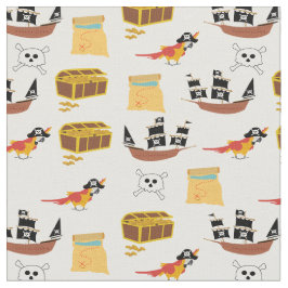 Tecido Tema do tesouro de navio pirata Tema sem costura