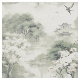 Tecido Tema Japonês Serene Tranquilidade