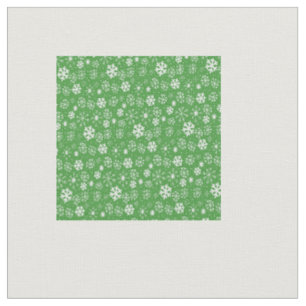 Tecido Tempestade de Flocos de Neve com Fundo Verde