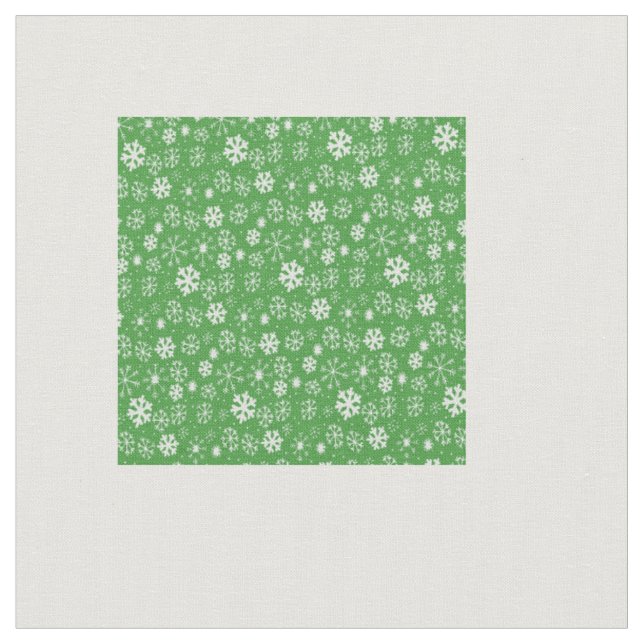 Tecido Tempestade de Flocos de Neve com Fundo Verde (Detalhe)