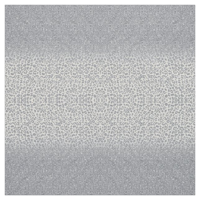 Tecido Tendência Silver Glitter & Leopard Print Ombre Des (Modelo)