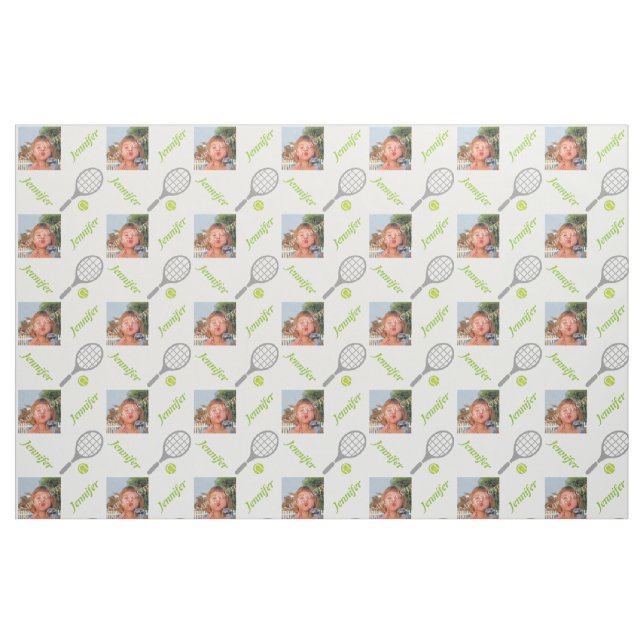 Tecido Tênis, nome da bola e foto personalizados (Fat Quarter)