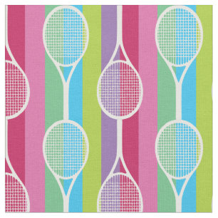 Tecido Tênis rackers em fundo de stripy