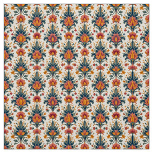 Tecido Terra Cotta e Green Vintage Damask