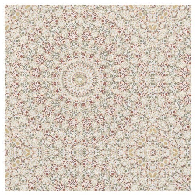 Tecido Terra Terrosa e Padrão Mandala de Ferrugem (Detalhe)