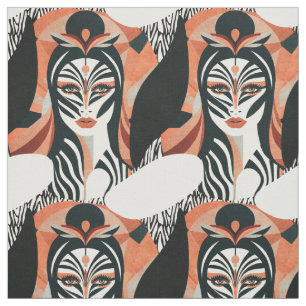 Tecido Terracotta Zebra Muse Art Patterno