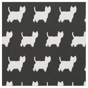 Tecido Terrier Dog Silhouet, West Highland