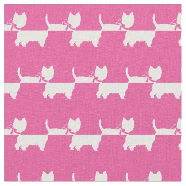 Tecido Terrier Dog Silhouhoule Pet Pink (Detalhe)