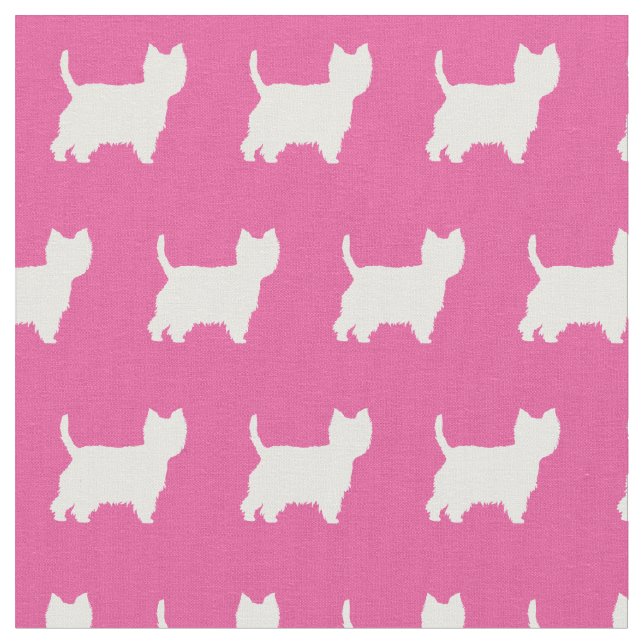 Tecido Terrier Dog Silhouhoule Pet Pink (Detalhe)