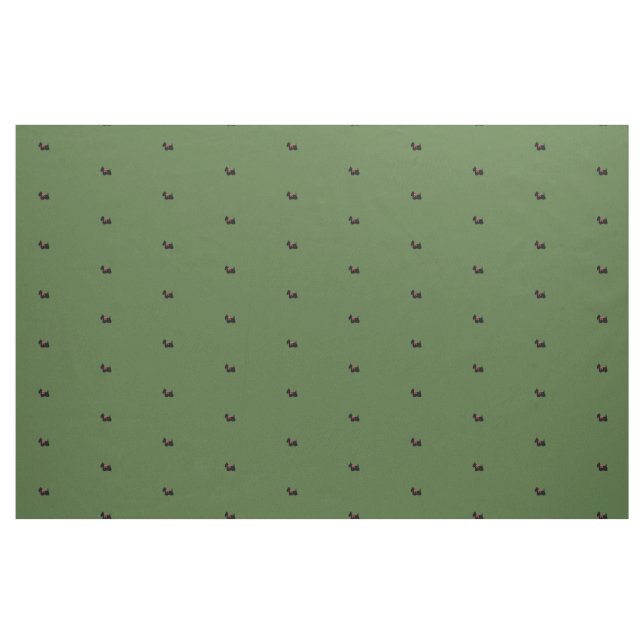 Tecido Terrier escoceses no verde com arco vermelho (Jarda)