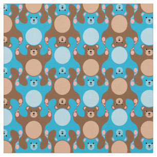 Tecido Tesselação Personalizável Do Urso Azul Marrom T