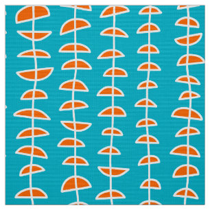 Tecido Teste padrão 080515 - Branco e laranja no azul do