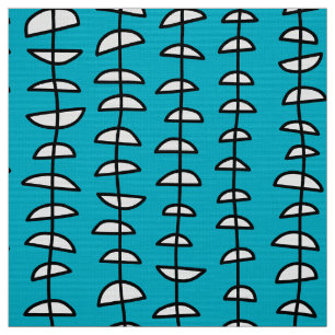 Tecido Teste padrão 080515 - Preto e branco no azul do