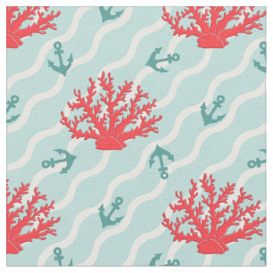 Tecido Teste padrão 1 do coral vermelho