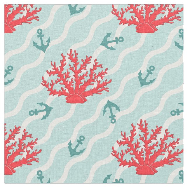 Tecido Teste padrão 1 do coral vermelho (Detalhe)