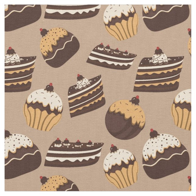 Tecido Teste padrão 3 do chocolate e das pastelarias (Detalhe)