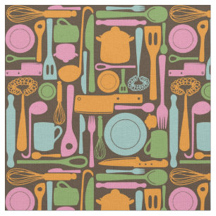 Tecido Teste padrão 3 dos utensílios da cozinha
