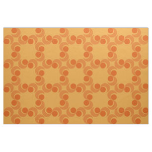Tecido teste padrão 70s swirly alaranjado