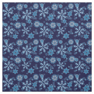 Tecido Teste padrão azul de queda dos flocos de neve