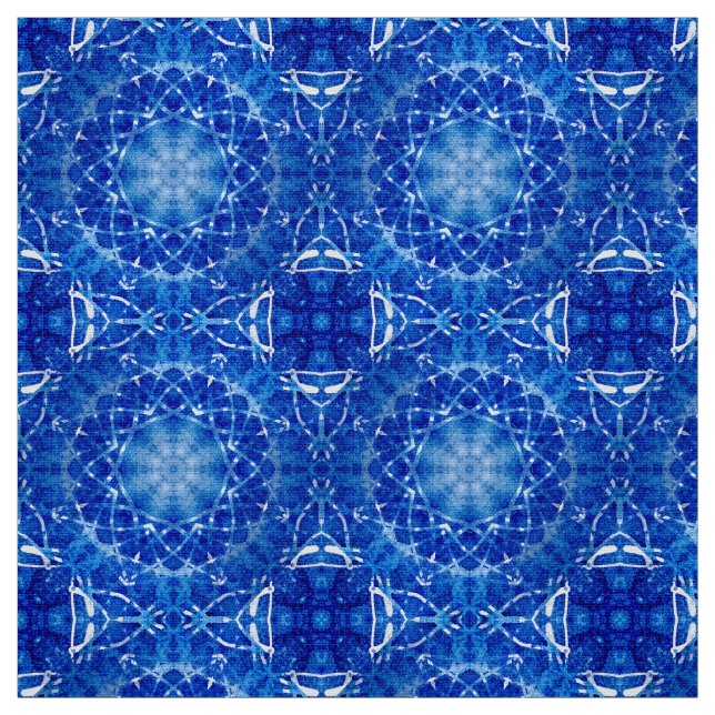 Tecido Teste padrão azul do azulejo da janela de (Modelo)