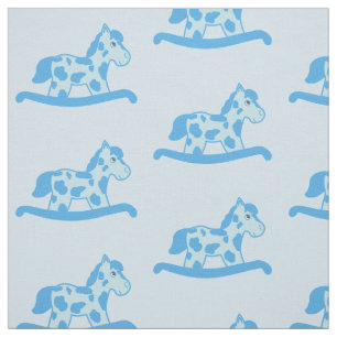 Tecido Teste padrão azul do cavalo de balanço