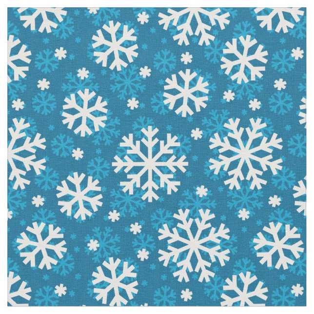 Tecido Teste padrão azul do floco de neve do inverno (Detalhe)